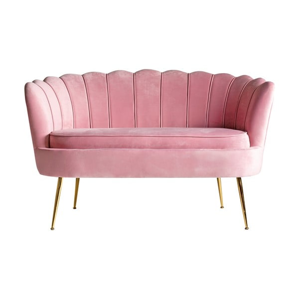 Sofa rožinės spalvos iš velveto 35 cm Valentina – Burkina