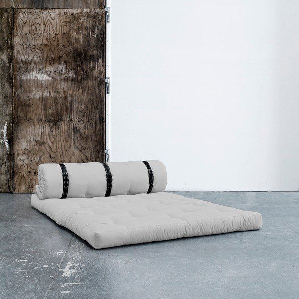 Kintama sofa su baltais dygsniuotos odos dirželiais "Karup Buckle Up Light Grey-image-3