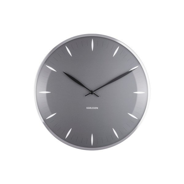 Pilko stiklo sieninis laikrodis Karlsson Leaf, ø 40 cm-image-3