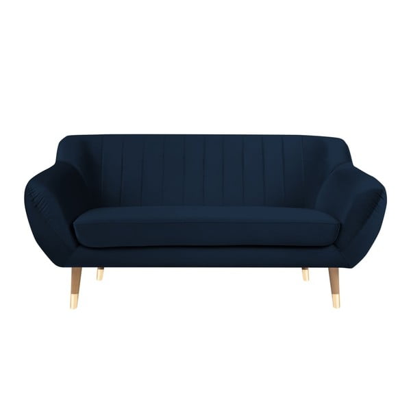 Tamsiai mėlyna aksominė sofa Mazzini Sofos Benito, 158 cm