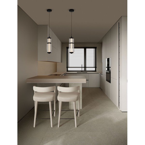 Matinės juodos spalvos iš stiklo kabantis šviestuvas LED ø 12 cm Liesa – Nova Luce-image-2