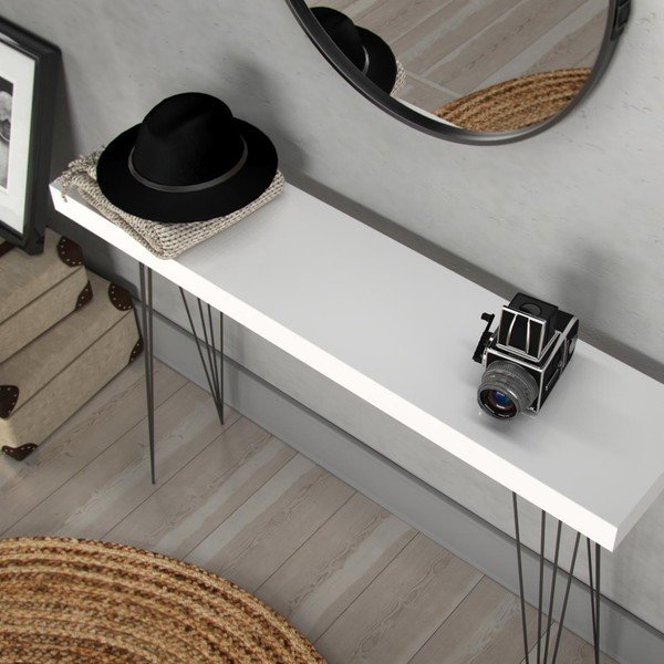Versa Dallas baltas medinis stalas, 110 x 25 cm-image-1