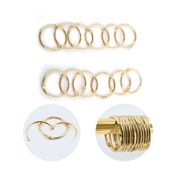 Matinės auksinės spalvos dušo užuolaidų žiedai 12 vnt. Ringo Small – Spirella-image-4