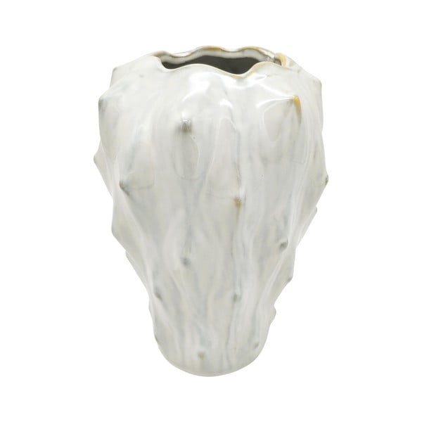 Dramblio kaulo baltumo keraminė vaza PT LIVING Flora, aukštis 23,5 cm