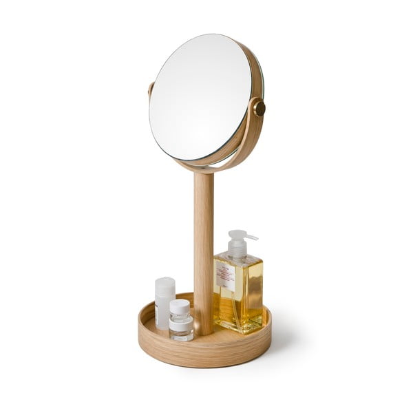 Kosmetinis didinantis veidrodis (5x) su medžio masyvo rėmu ø 19,5 cm Magnify – Wireworks-image-2