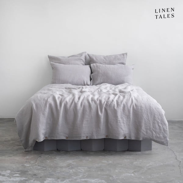 Šviesiai pilka lininė patalynė viengulė lova 135x200 cm - Linen Tales
