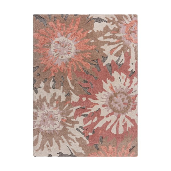 Rudos ir rožinės spalvos kilimas Flair Rugs Soft Floral, 120 x 170 cm