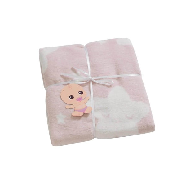 Rožinė medvilninė kūdikių antklodė 120x100 cm Baby Star - Mila Home