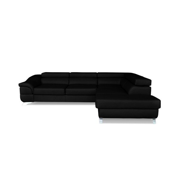 Juoda kampinė sofa-lova "Windsor & Co. Sofos "Omnikron", dešinysis kampas-image-3