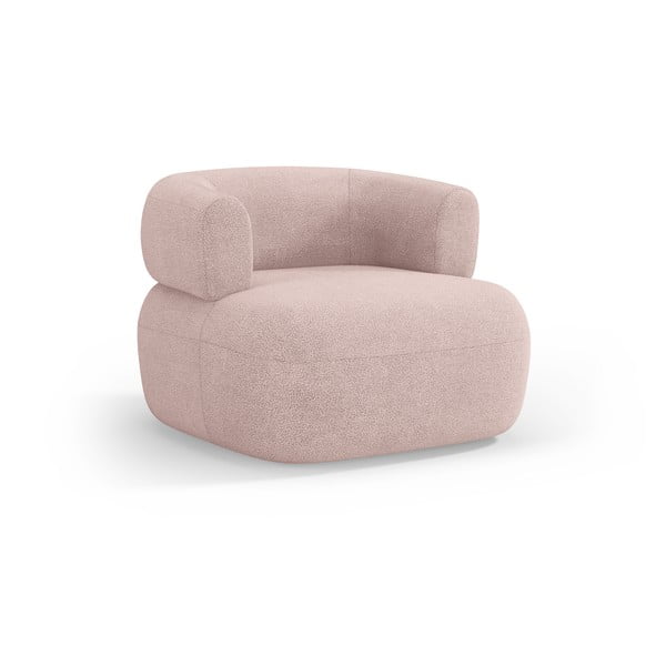 Iš boucle krėslas šviesiai rožinės spalvos Jenny – Micadoni Home