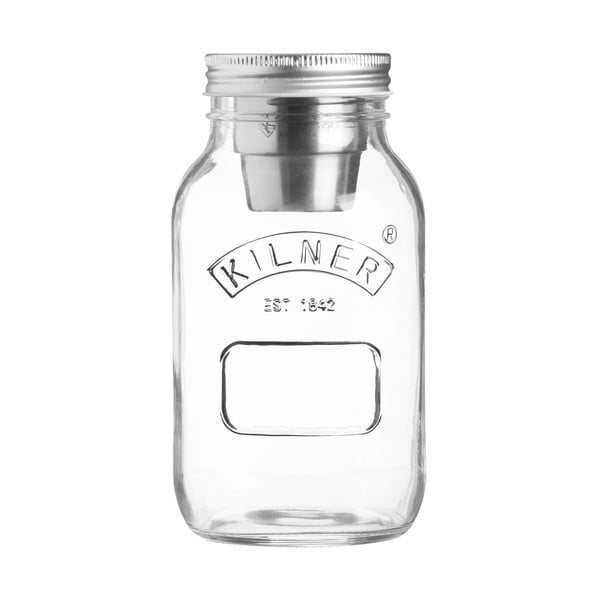 Kelioninis stiklinis užkandžių indelis su dubenėliu padažui "Kilner", 1 l