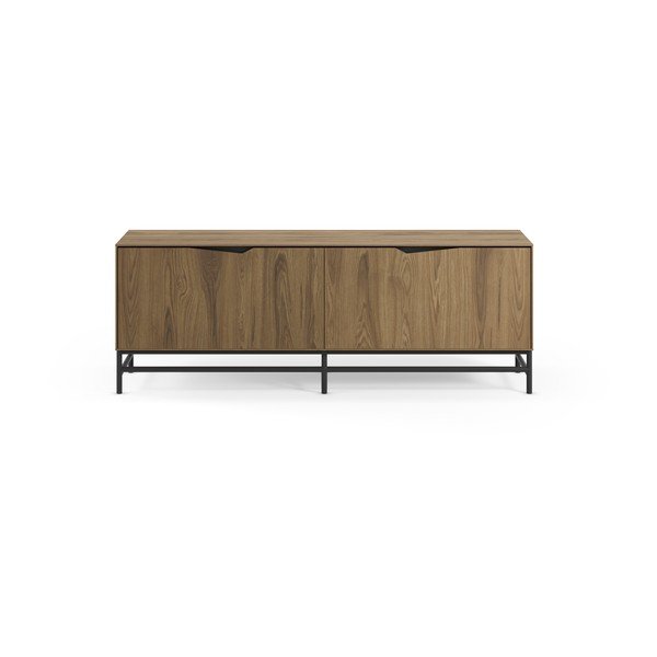 Juodos spalvos/natūralios spalvos TV spintelė iš ąžuolo 150x61x35 cm Aiden – Marckeric