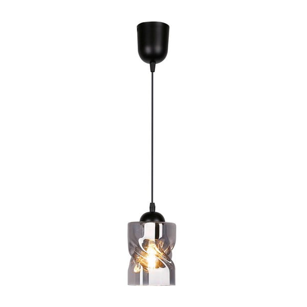 Juodas pakabinamas šviestuvas su stikliniu gaubtu ø 10 cm Felis - Candellux Lighting-image-2