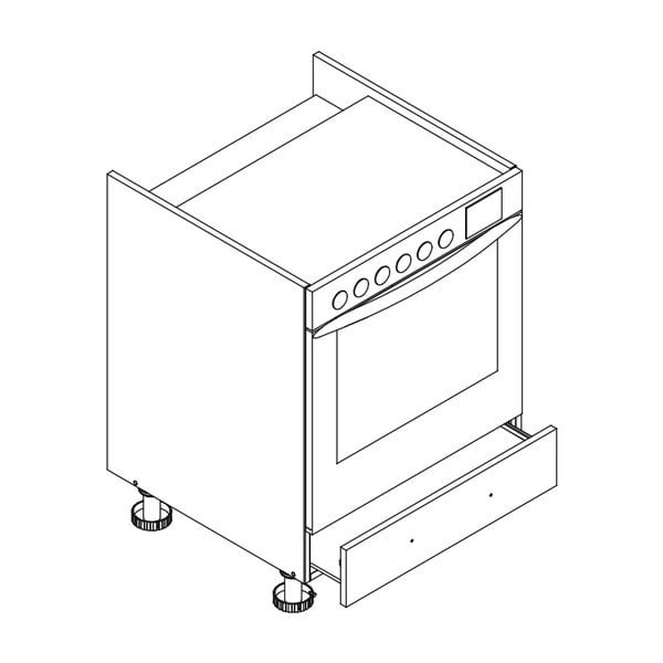 Apatinė virtuvės spintelė įmontuojamai orkaitei (plotis 60 cm) Kai – STOLKAR-image-2