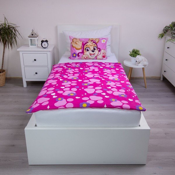Rožinės spalvos iš medvilnės vaikiška patalynė vaikiškai lovai 100x135 cm Paw Patrol "Pawsome friendships grow" – Jerry Fabrics-image-2