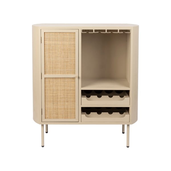 Iš rotango vyno spintelė kreminės spalvos butelių skaičius 8, 90x100 cm Amaya – White Label