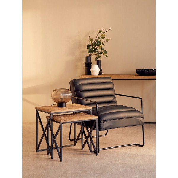 Iš kėnio masyvo šoniniai stalai 2 vnt. 38x51 cm Kickford – Premier Housewares-image-1