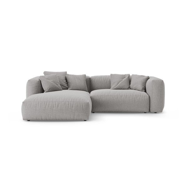 Pilkos spalvos sulankstoma modulinė kampinė sofa (su kairiuoju kampu/su gultu) – Micadoni 
