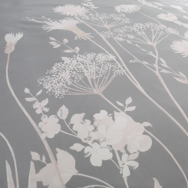 Pilkos spalvos viengulė patalynė 135x200 cm Meadowsweet Floral – Catherine Lansfield-image-4