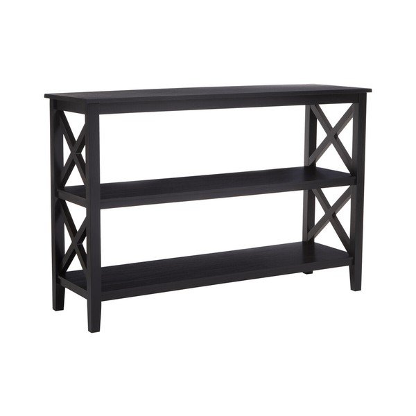 Juodos spalvos iš pušies masyvo pastatoma lentyna 120x81x40 cm Heritage – Premier Housewares