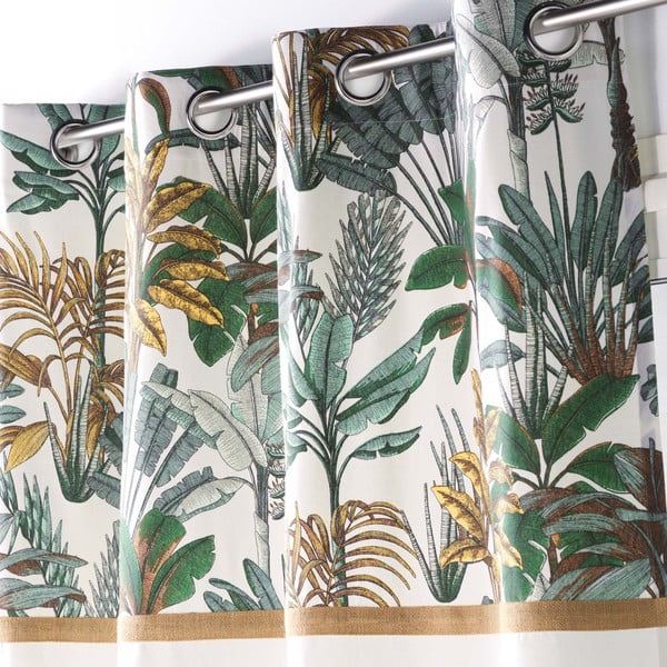 Užuolaida žalios spalvos/kreminės spalvos 140x240 cm Balinesia – douceur d'intérieur-image-1