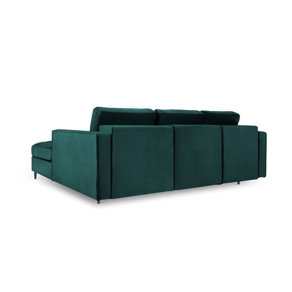 Smaragdo spalvos aksominė kampinė sofa Milo Casa Santo, kampas dešinėje-image-4