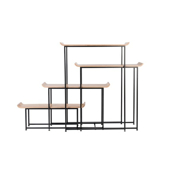 Iš bambuko pastatoma lentyna juodos spalvos/natūralios spalvos 114x148 cm Flodka – Zuiver-image-3