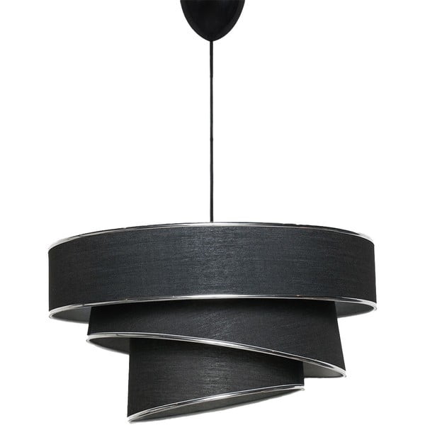 Kabantis šviestuvas juodos spalvos/sidabrinės spalvos ø 40 cm su tekstiliniu gaubtu Couper – Opviq lights
