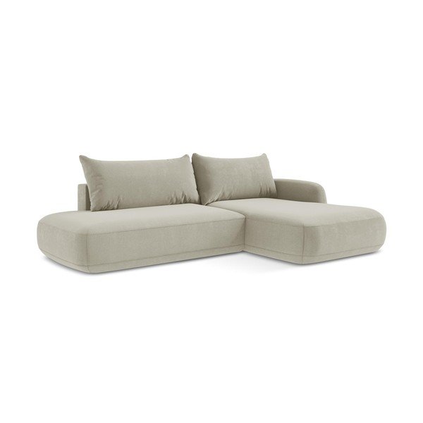 Smėlio spalvos sulankstoma kampinė sofa (su dešiniuoju kampu/su gultu) Hale – Makamii-image-3