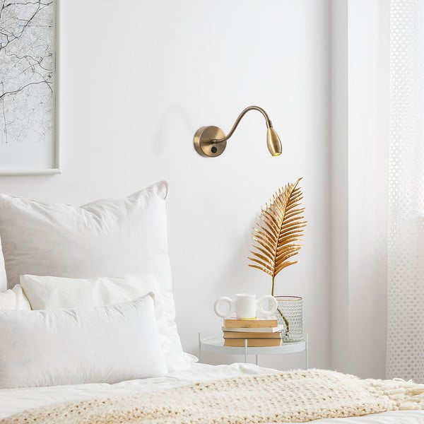 Sieninė lempa auksinės spalvos LED Reading – Opviq lights-image-1