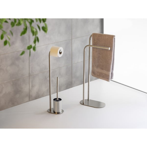 Matinės sidabrinės spalvos iš nerūdijančio plieno tualetinio popieriaus laikiklis šepečio stovas Levante – Wenko-image-3
