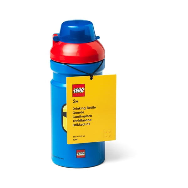 Mėlynas vandens buteliukas su raudonu dangteliu LEGO® Iconic, 390 ml-image-1