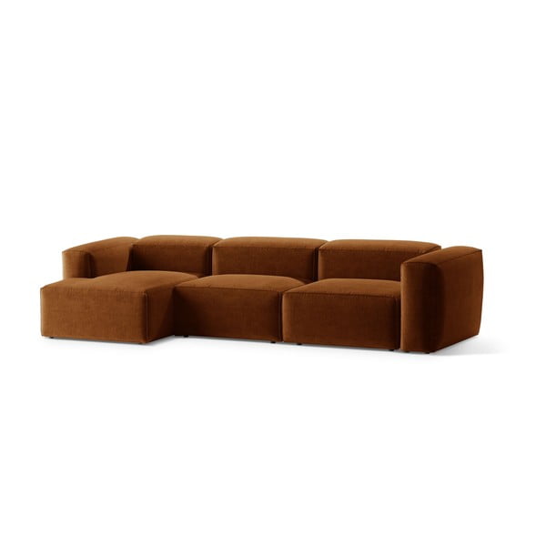 Raudonos plytų spalvos kampinė sofa (su kairiuoju kampu/su gultu) Bergamo – Cosmopolitan Design-image-2