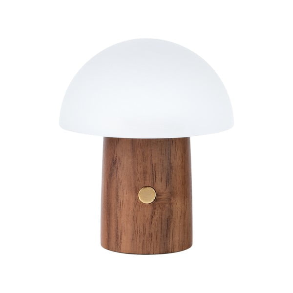 Baltos spalvos/tamsios natūralios spalvos stalinis šviestuvas LED (aukštis 7 cm) Alice Mushroom – Gingko