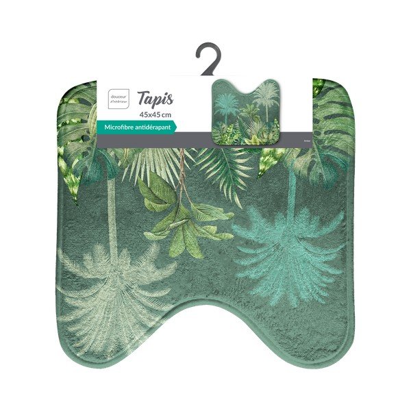 Žalios spalvos iš tekstilės vonios kilimėlis tualetui 45x45 cm Vagabonde – douceur d'intérieur-image-2