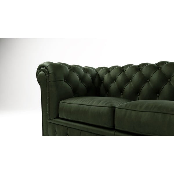 Tamsiai žalia aksomo sofa 184 cm Cambridge - Ropez-image-3