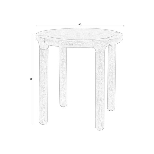 Apvalios formos šoninis stalas iš uosio ø 45 cm Storm – Zuiver-image-4