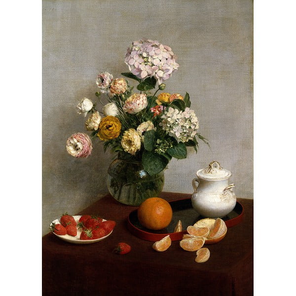 Henri Fantin-Latour reprodukcija Flowers and Fruit, 45 x 60 cm