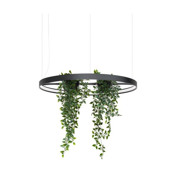 Juodos spalvos iš aliuminio kabantis šviestuvas LED ø 78 cm RIO – Thoro