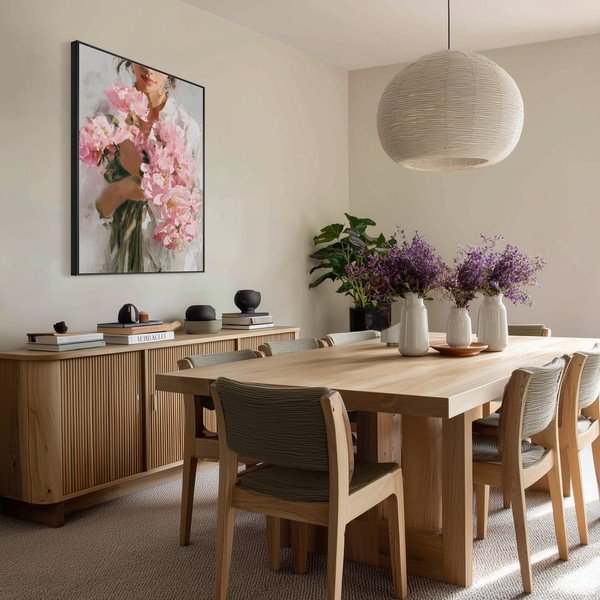 Spausdintas paveikslas su rėmeliu/tapyba ant drobės 70x100 cm Floral Embrace – Styler-image-2