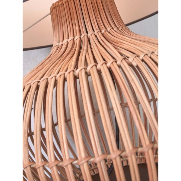 Stalinis šviestuvas baltos spalvos/natūralios spalvos (aukštis 60 cm) su tekstiliniu gaubtu Kalahari – Good&Mojo-image-4