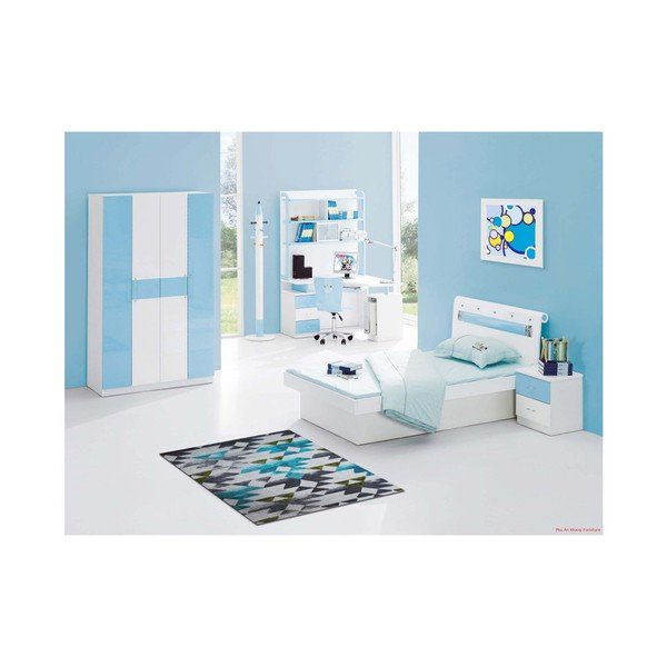 "Eco Rugs Tria Beige Aqua", 80 x 300 cm-image-1
