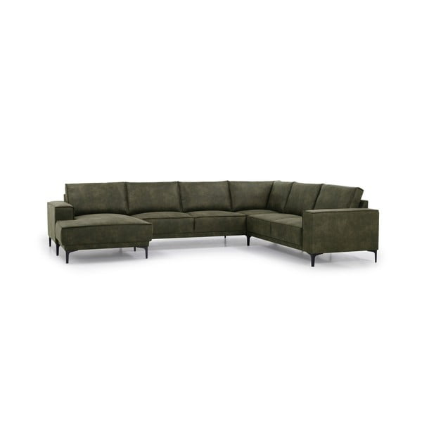 Iš dirbtinės odos kampinė sofa žalios spalvos (su kairiuoju kampu) Copenhagen – Scandic-image-3