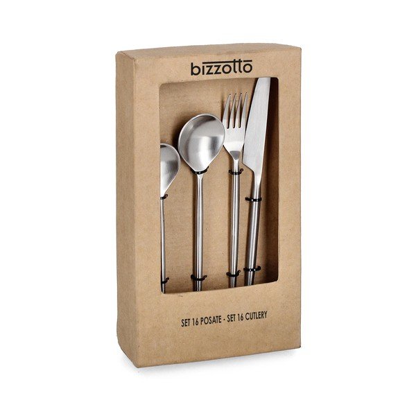Sidabrinės spalvos stalo įrankiai iš nerūdijančio plieno 16 vnt. 4 žmonėms Bronte – Bizzotto-image-1