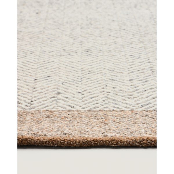 Apverčiamas/rankų darbo smėlio spalvos iš vilnos kilimas 80x200 cm Nifelia – Kave Home-image-3