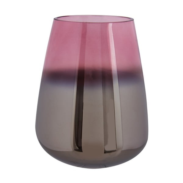 Rožinio stiklo vaza PT LIVING Oiled, aukštis 23 cm