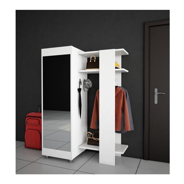 Balta drabužių spinta su veidrodžiu "Antre-image-1