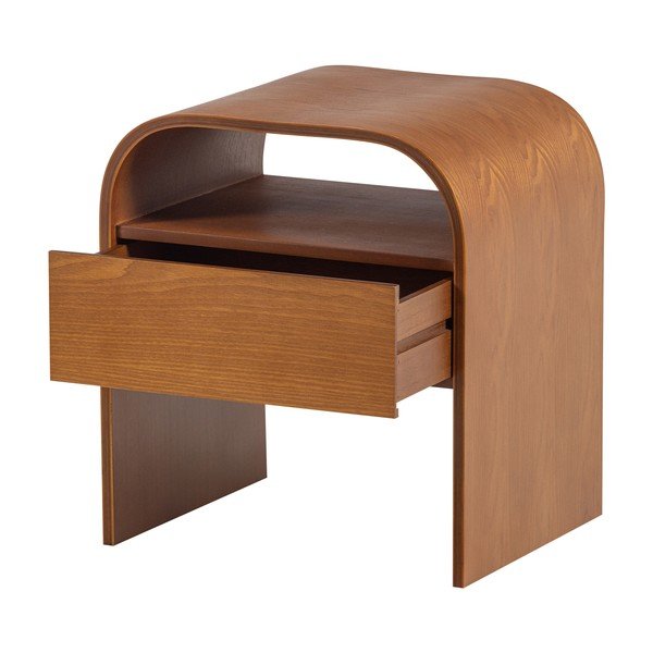 Natūralios spalvos naktinis staliukas su lentynomis Momo – WOOOD-image-2
