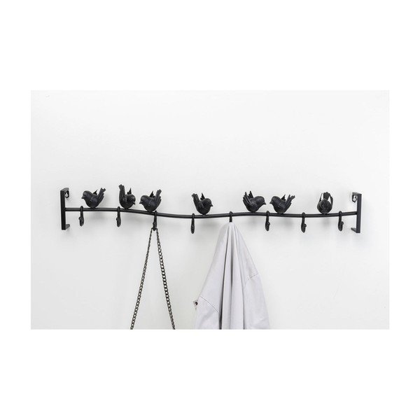 Juodos spalvos metalinė sieninė pakaba Kare Design Birds, plotis 92 cm-image-2