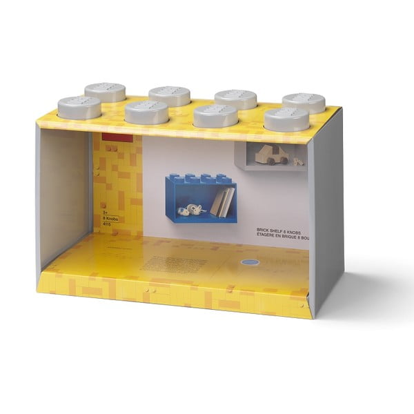 Vaikiška pilka sieninė lentyna LEGO® Brick 8-image-1